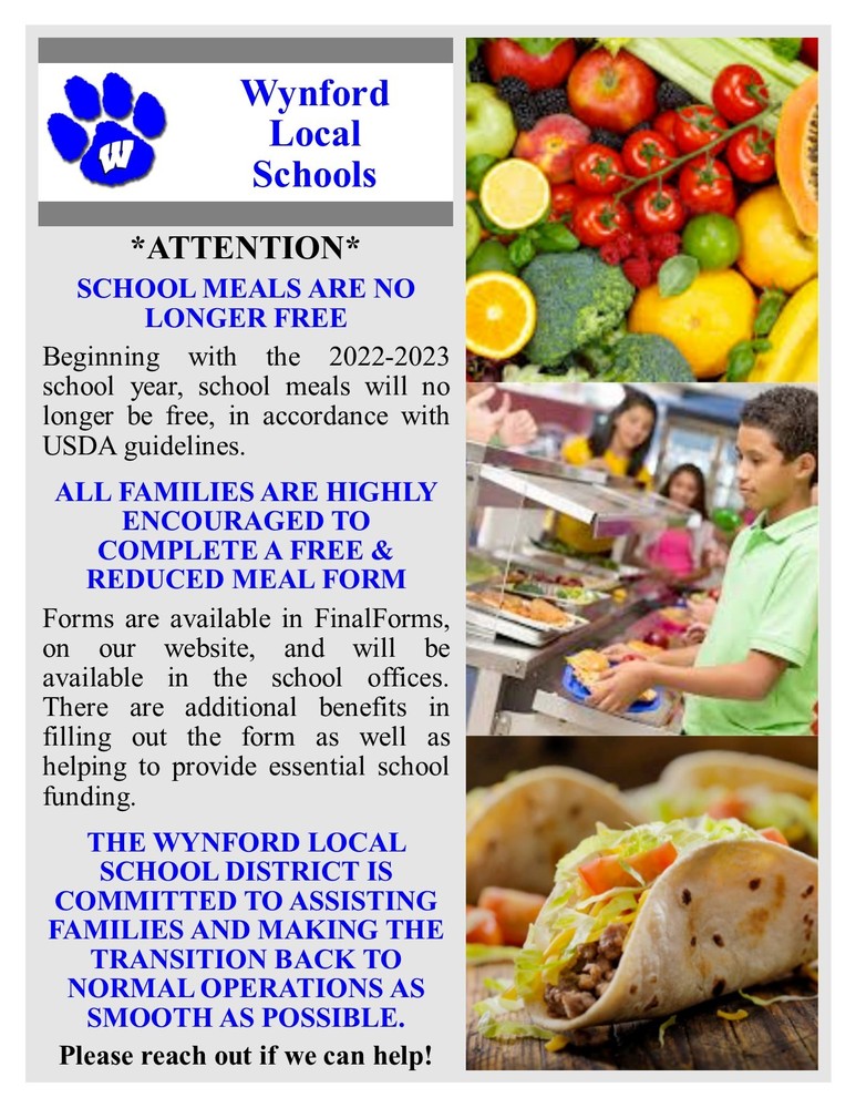Free and Reduced Meals Form