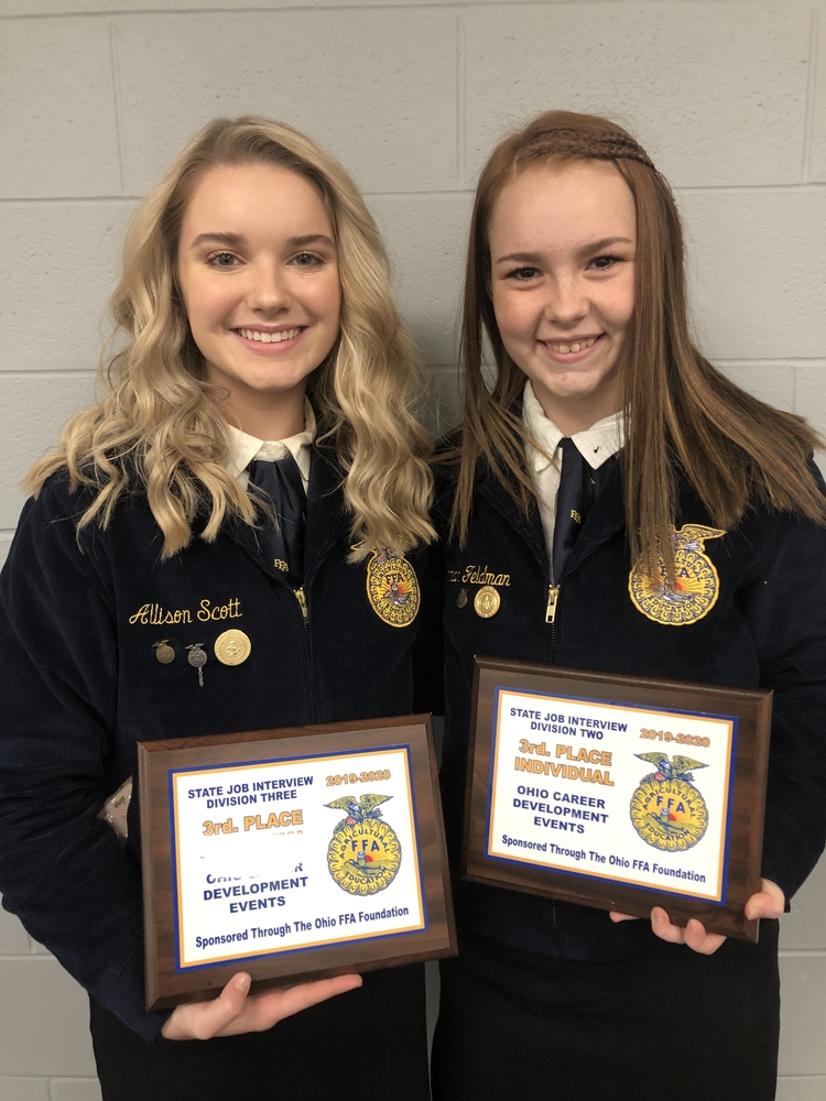 Allison Scott and Hannah Feldman compete at State FFA Job Interview contest.