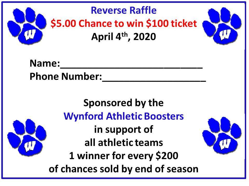 Purchase Chances to Win Reverse Raffle at Home Boys/Girls Basketball Games