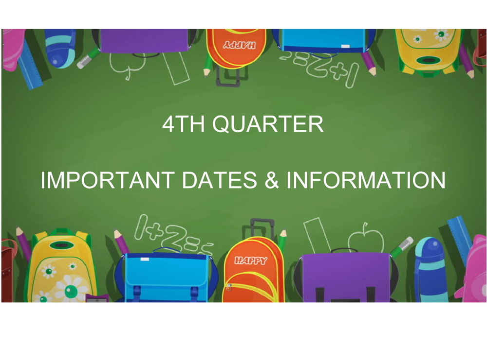 4th Quarter Important Dates & Information Wynford Local Schools