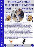 Averi McMillan February Female Athlete of the Month