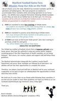 Wynford Home Football Spectator Game New Guidelines 8/31/20
