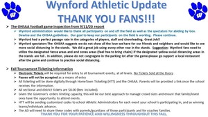 Wynford Athletic Update Thank You Fans 9-22-2020