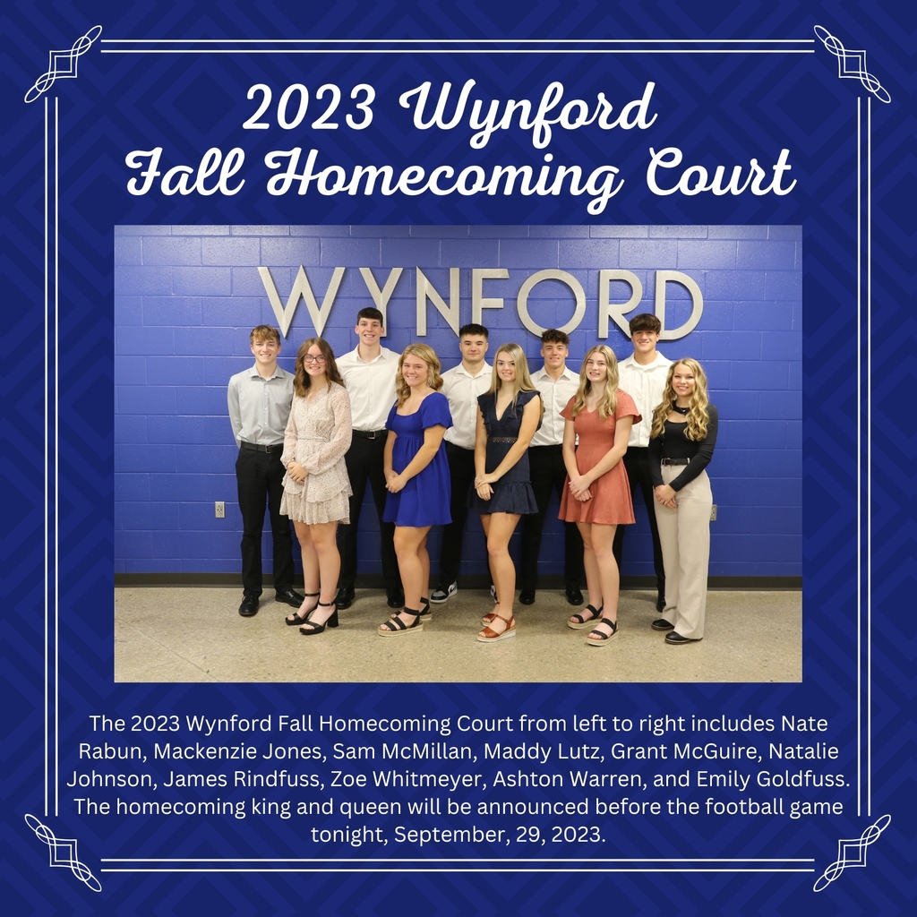 2023 Wynford Fall Homecoming Court